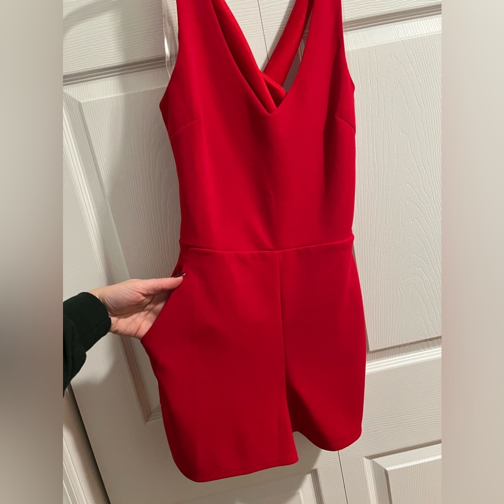 Red Shorts Romper/jumper Medium. NWT.